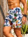 Men'S Beach Shorts With Leaf Print