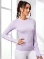 Solid Slim Fit Long Sleeve Sports T-Shirt