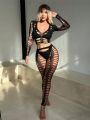 Cut Out Fishnet Body Stocking Without Liner