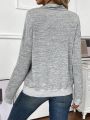 SHEIN LUNE Drop Shoulder Long Sleeve Sweatshirt