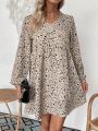 Random Small Floral Printed Long Sleeve Dress