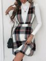 SHEIN Frenchy Women's Plaid Overall Dress