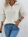 Half-Zip Long-Sleeved Sweater