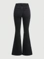 ROMWE Goth Skull Printed Flared Jeans