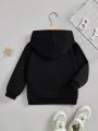 SHEIN Young Boy Loose Casual Autumn/Winter Hooded Sweatshirt With Letter Print