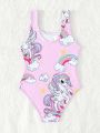 Baby Unicorn Print One Piece Swimsuit