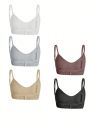 Women's Solid Color Bra Set (5 Pieces)