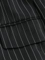 Extended Sizes Men's Striped Notched Lapel Suit Set