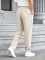 SHEIN Men Drawstring Waist Button Detail Pants