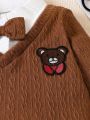 Baby Boys' Bear Embroidered Long Sleeve Top And Pants Set