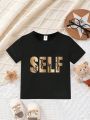 SHEIN Girls (Small) Letter Print T-Shirt