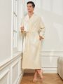 Men's Solid Color Bathrobe