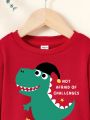 Baby Boy And Child Casual Cartoon Pattern Long-Sleeved Round Neck Sweatshirt Suitable For Autumn And Winter