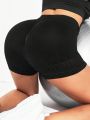 Yoga Basic Hollow Out Scrunch Butt Sports Shorts