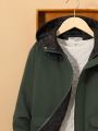 SHEIN Tween Boy Flap Pocket Hooded Winter Coat
