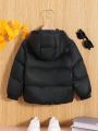 SHEIN Kids EVRYDAY Young Boy Zip Up Hooded Puffer Coat