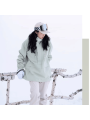 New Arrival Women's Green Hooded Ski Jacket, Waterproof And Windproof Snow Clothes