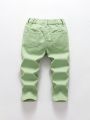 Little Boys' Bear Embroidery Distressed Jeans