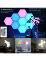 6pcs Hexagon LED Smart Light Panels, Esports Atmosphere Lamp Intelligent Strange Light, Plate Background Lamp Voice Control Induction APP Remote Control Tone