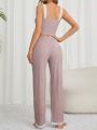 Women'S Lace Camisole And Pants Pajama Set