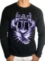 Men'S Plus Size Cross & Bird Pattern Long Sleeve T-Shirt