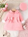 Baby Girls' Gorgeous And Romantic Bowknot Woolen Coat With Western Style