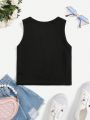 Girls' Casual Heart Pattern Tank Top For Summer