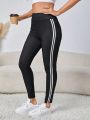 Women's High Waisted Contrast Trim Leggings