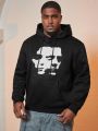 Manfinity LEGND Men Plus Figure Graphic Drawstring Hoodie