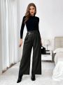 SHEIN Essnce Women's Solid Color Suit Pants