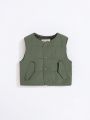 SHEIN Baby Boy Colorblock Hooded Jacket & Vest Coat