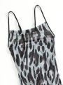 SHEIN Swim Vcay Leopard Print Cover Up