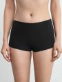 SHEIN Leisure Stretchy & Smooth No Show Middle Waist Boyshort - Black