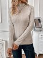 SHEIN LUNE Casual Solid Color Half Turtleneck Sweater