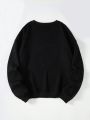 Men's Casual Round Neck Sweatshirt With Letter Print