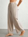 SHEIN Leisure Drawstring Waist Wide Leg Lounge Pants