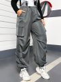 SHEIN Coolane Women's Plus Size Drawstring Waist Cargo Pants