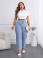 SHEIN Privé Women's Plus Size Tapered Jeans