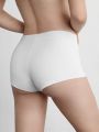 SHEIN Leisure Stretchy & Smooth No Show Middle Waist Boyshort - White