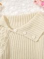 SHEIN Kids EVRYDAY Tween Girl Asymmetrical Neck Raglan Sleeve Ribbed Knit Sweater