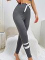 Women's Knitted Color Block Skinny Warm Leggings