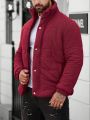 Manfinity Men's Solid Color Plush -padded Coat