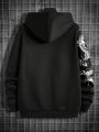 Men's Plus Size Hooded Sweatshirt With Letter Print