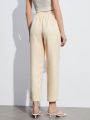 SHEIN BIZwear Ladies' Solid Color Elastic Waist Tapered Pants