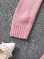 SHEIN Kids HYPEME Tween Girl Snowflake Pattern Turtleneck Sweater & Knit Skirt