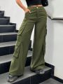 SHEIN Coolane Flap Pocket Side Stripe Cargo Pants