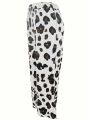 Plus Size Women's Leopard Print Wide Leg Pants