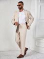 Manfinity Men'S Plus Size Solid Color Suit Set