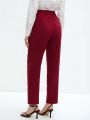 SHEIN BIZwear Ladies' Solid Color Slim Fit Cropped Pants