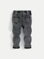 SHEIN Young Boy's Distressed Denim Jeans With Pocket